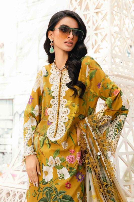 Maria B Digital Print Chiffon Duppata Golden 3pc