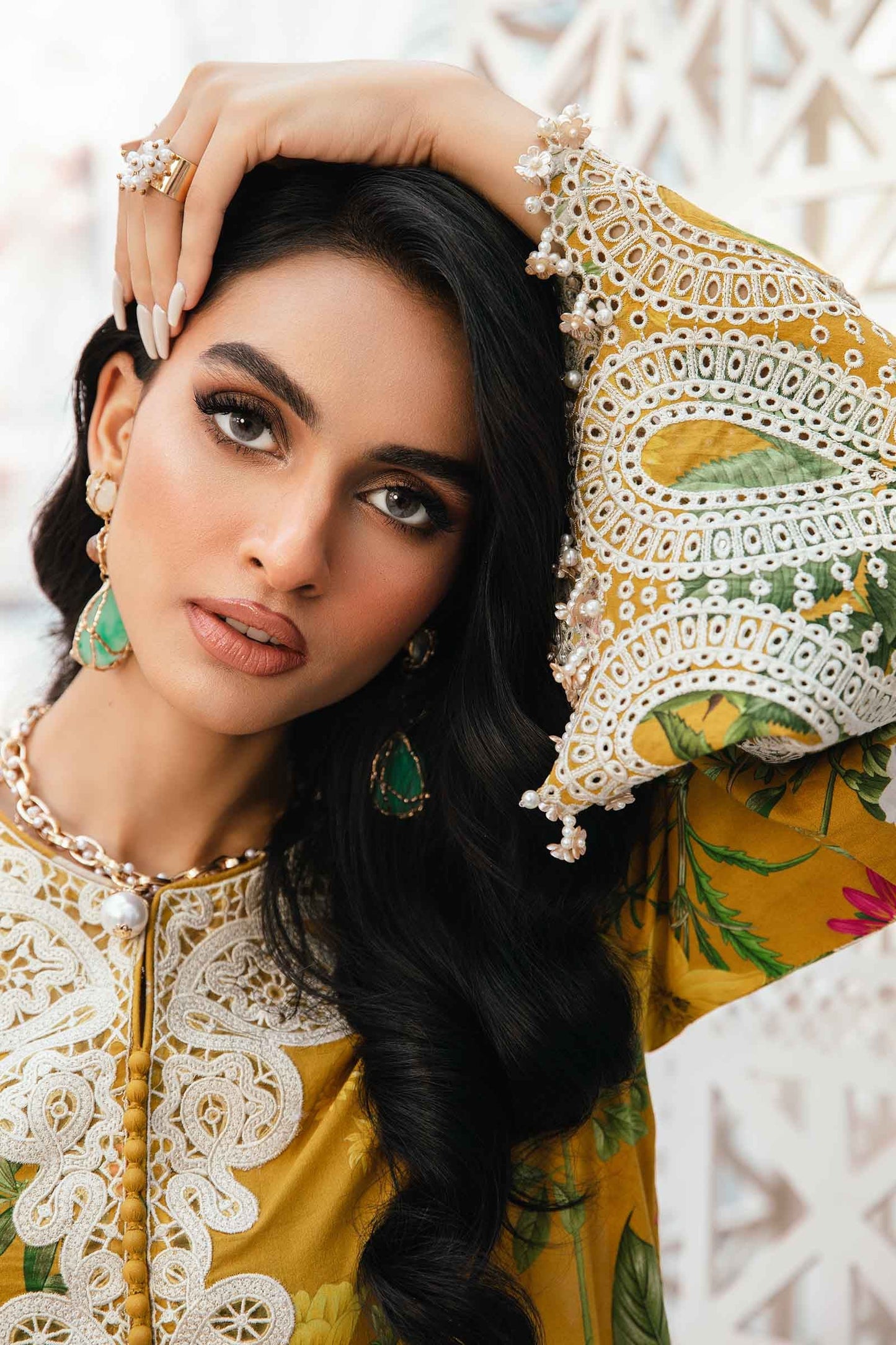 Maria B Digital Print Chiffon Duppata Golden 3pc