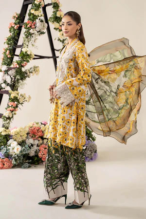 Maria B Digital Print Chiffon Duppata Mustard 3pc