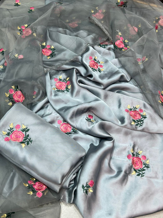 Zainab Chottani Shamooz Silk 3pc Gray