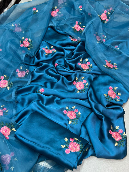 Zainab Chottani Shamooz Silk 3pc Blue