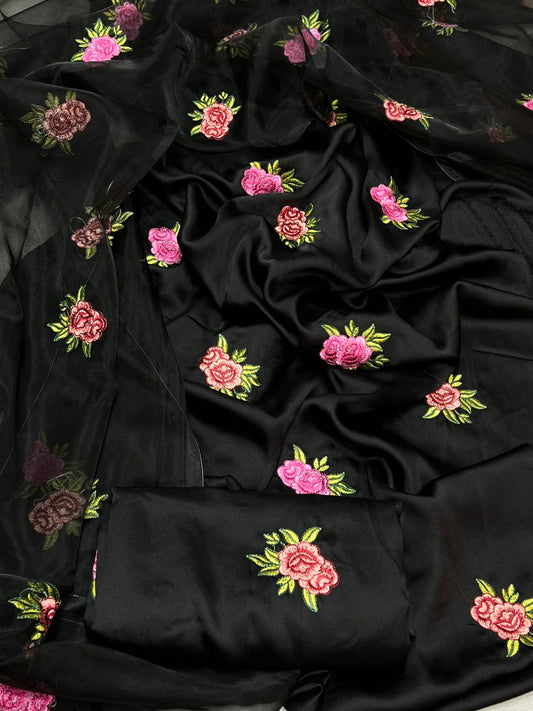 Zainab Chottani Shamooz Silk 3pc Black