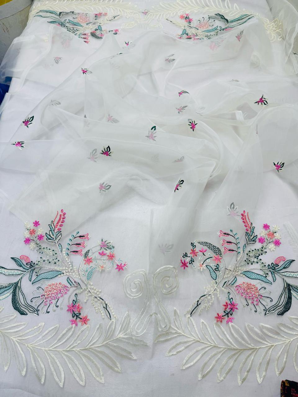 QALAMKAR 3pc Summer Collection Code :White