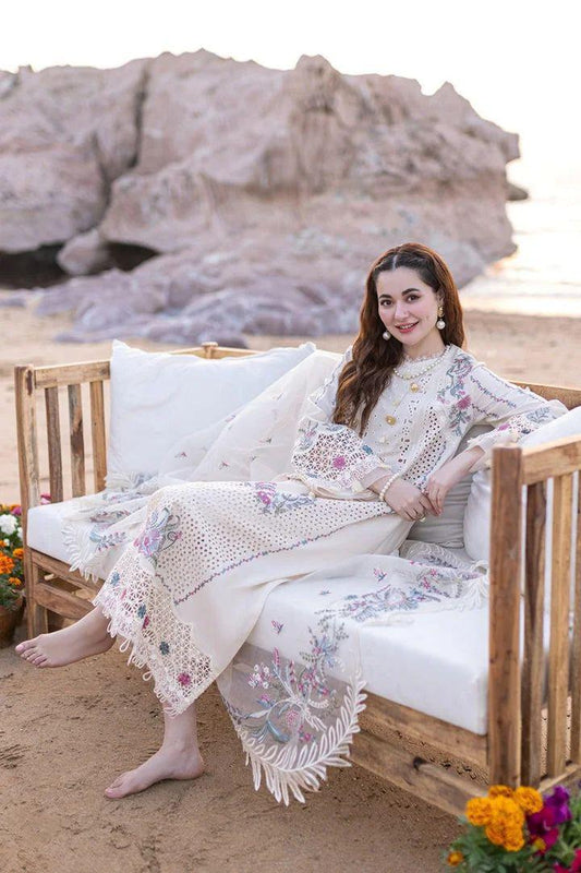 QALAMKAR 3pc Summer Collection Code :White