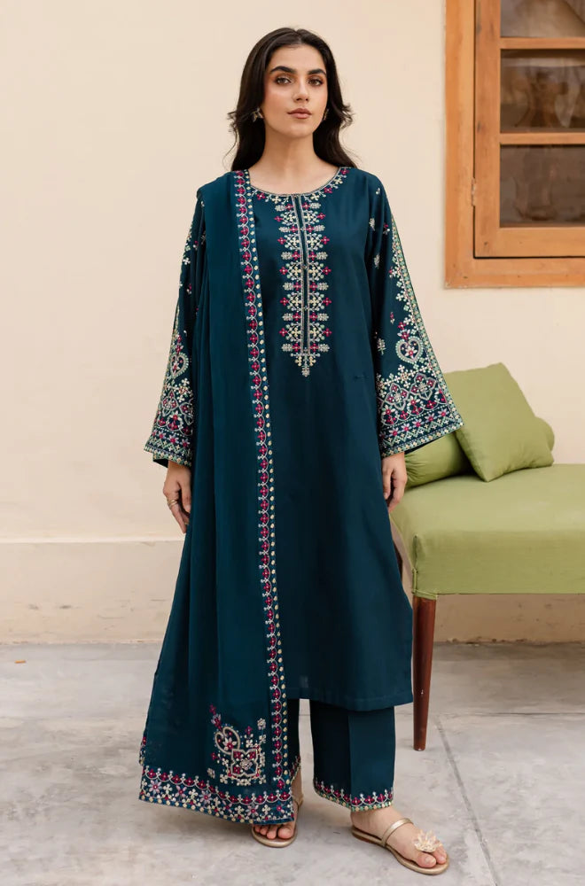 Sapphire - 3PC Lawn Embroidered Suit