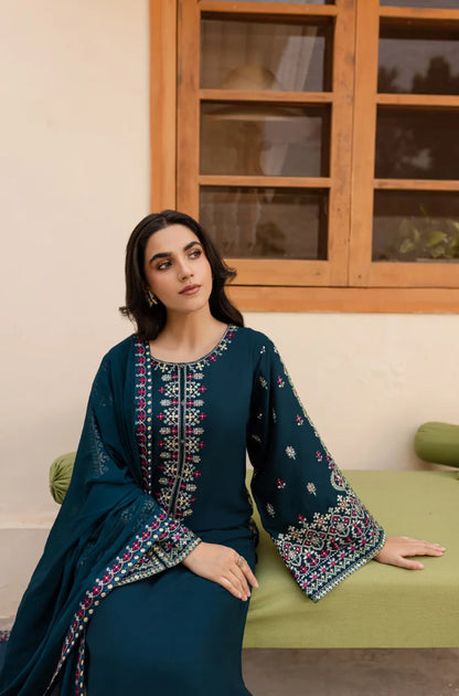 Sapphire - 3PC Lawn Embroidered Suit