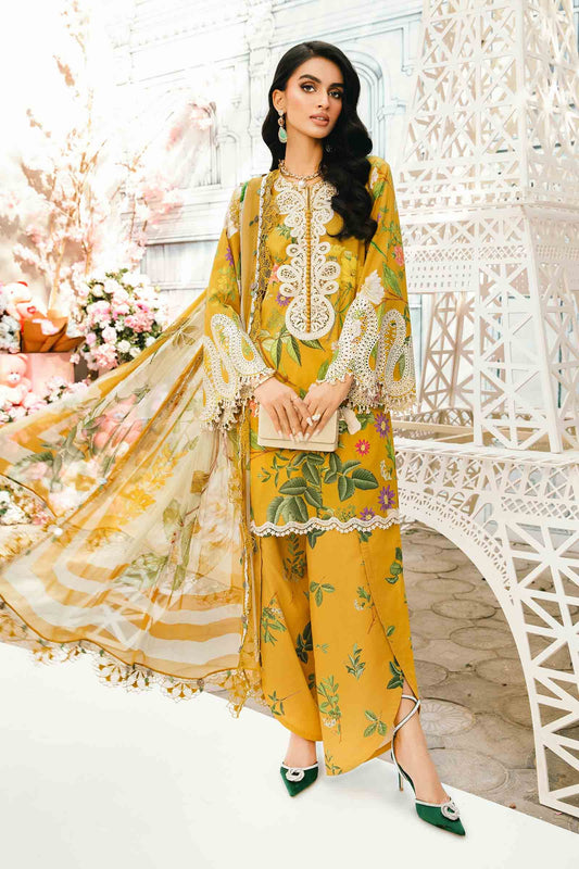 Maria B Digital Print Chiffon Duppata Golden 3pc