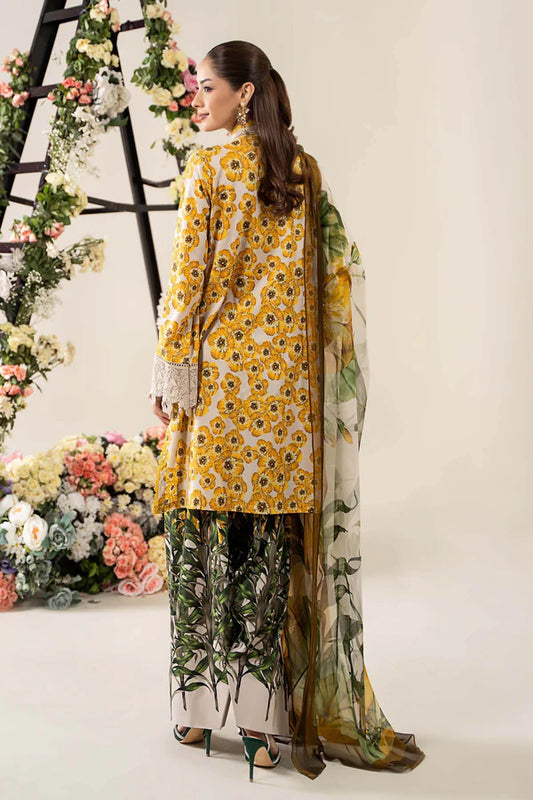 Maria B Digital Print Chiffon Duppata Mustard 3pc