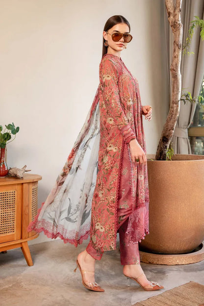 Maria B Digital Print Chiffon Duppata Red 3pc