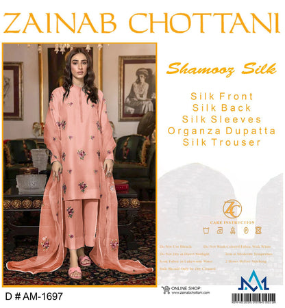 Zainab Chottani Shamooz Silk 3pc Pink