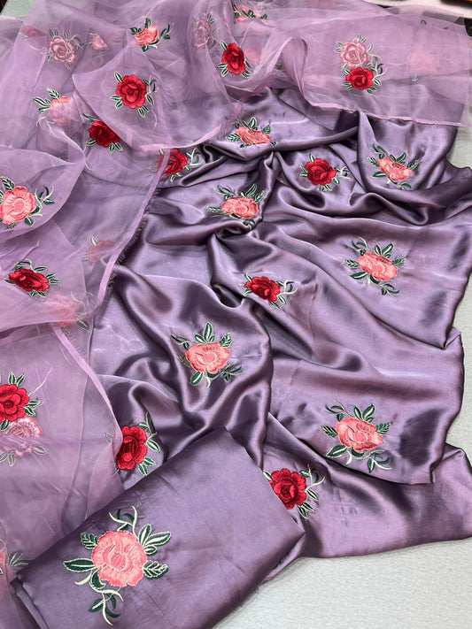 Zainab Chotyani Shamooz Silk 3pc Purple