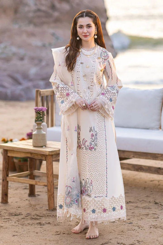 QALAMKAR 3pc Summer Collection Code :White