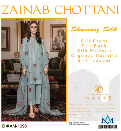 Zainab Chottani Shamooz Silk 3pc Gray