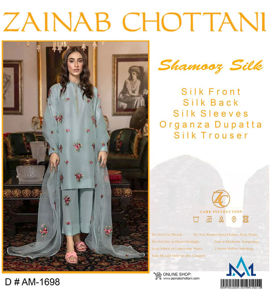 Zainab Chottani Shamooz Silk 3pc Gray